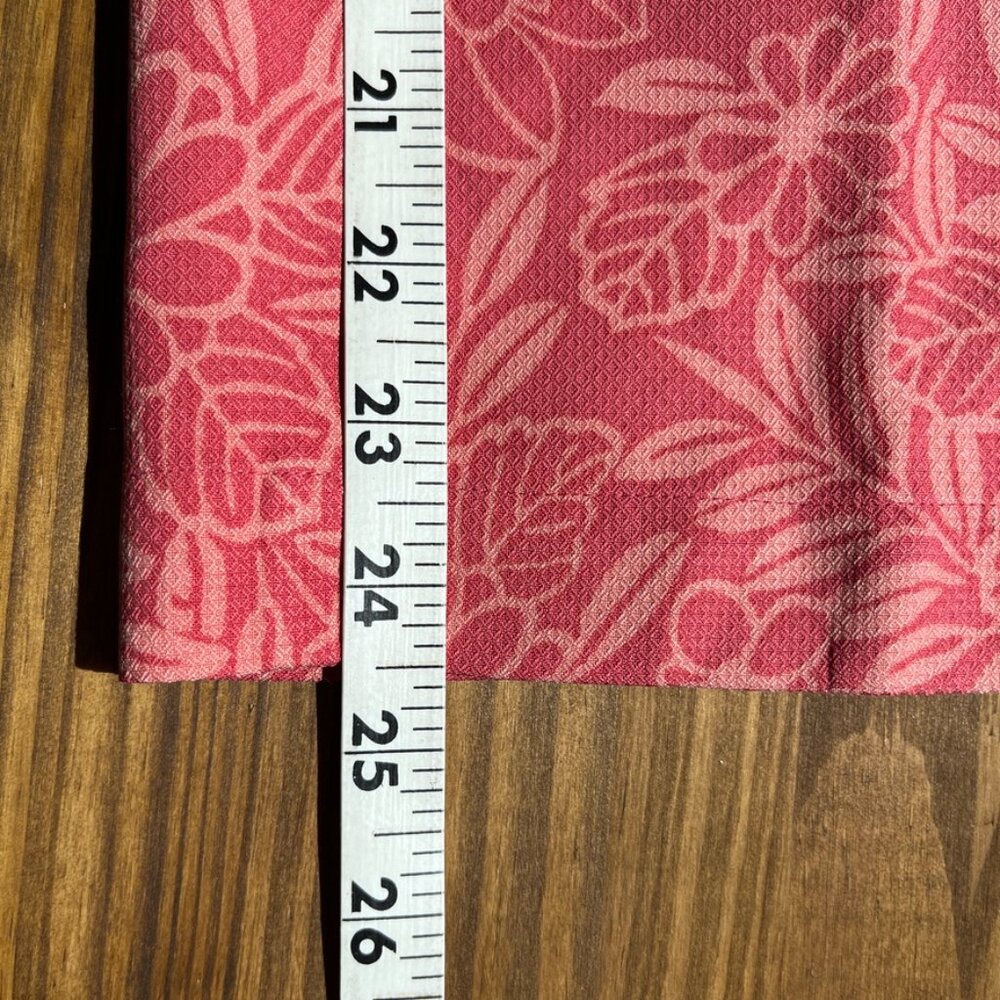 VTG Tommy Bahama Pants Size 6 100% Silk Straight Leg Resort Floral Cropped Pink - Picture 10 of 10